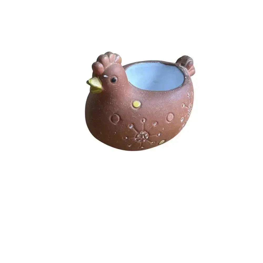 Holt Howard Chicken Tea Light Candle Holder Terra Cotta Hen Vintage